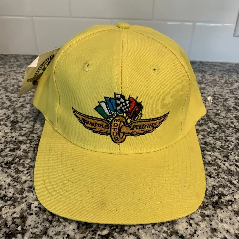 Vintage Indianapolis Motor Speedway Hat Cap Snap Back Mens One Size Logo 7 FLAWS